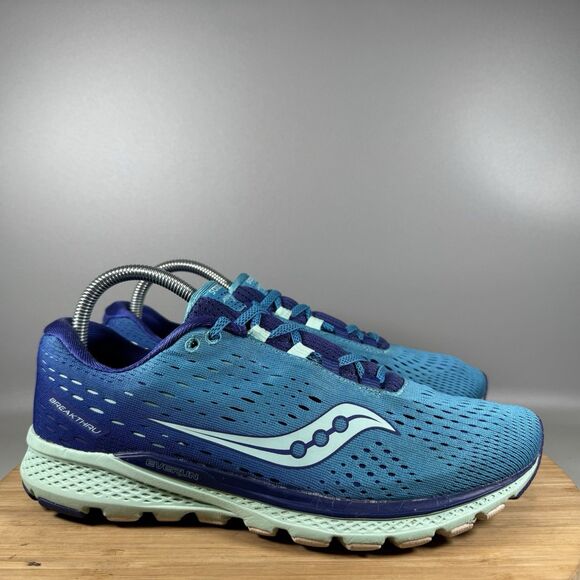 Saucony Breakthru 3 Everun Running Shoes Womens Size 9.5 Blue - Picture 1 of 8